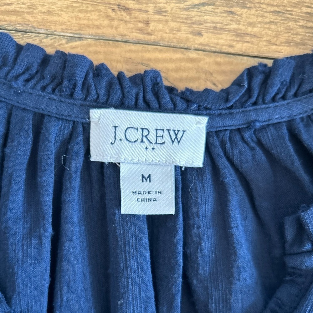 J CREW Navy Clip-dot smocked-neck top - Picture 10 of 14